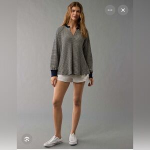 American Eagle Big Hug Notch Neck Sweater